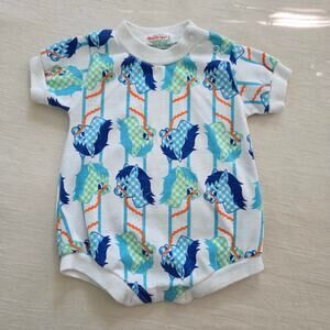 Vintage Healthtex Horse Pattern Romper 3-6 months